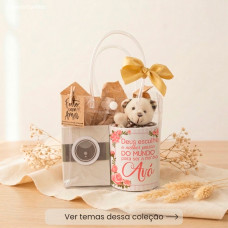 Kit Avó(ô)s Caneca Personalizada e Ímãs com Foto em Sacola PVC Kit Avó(ô)s Caneca Personalizada e Ímãs com Foto em Sacola PVC