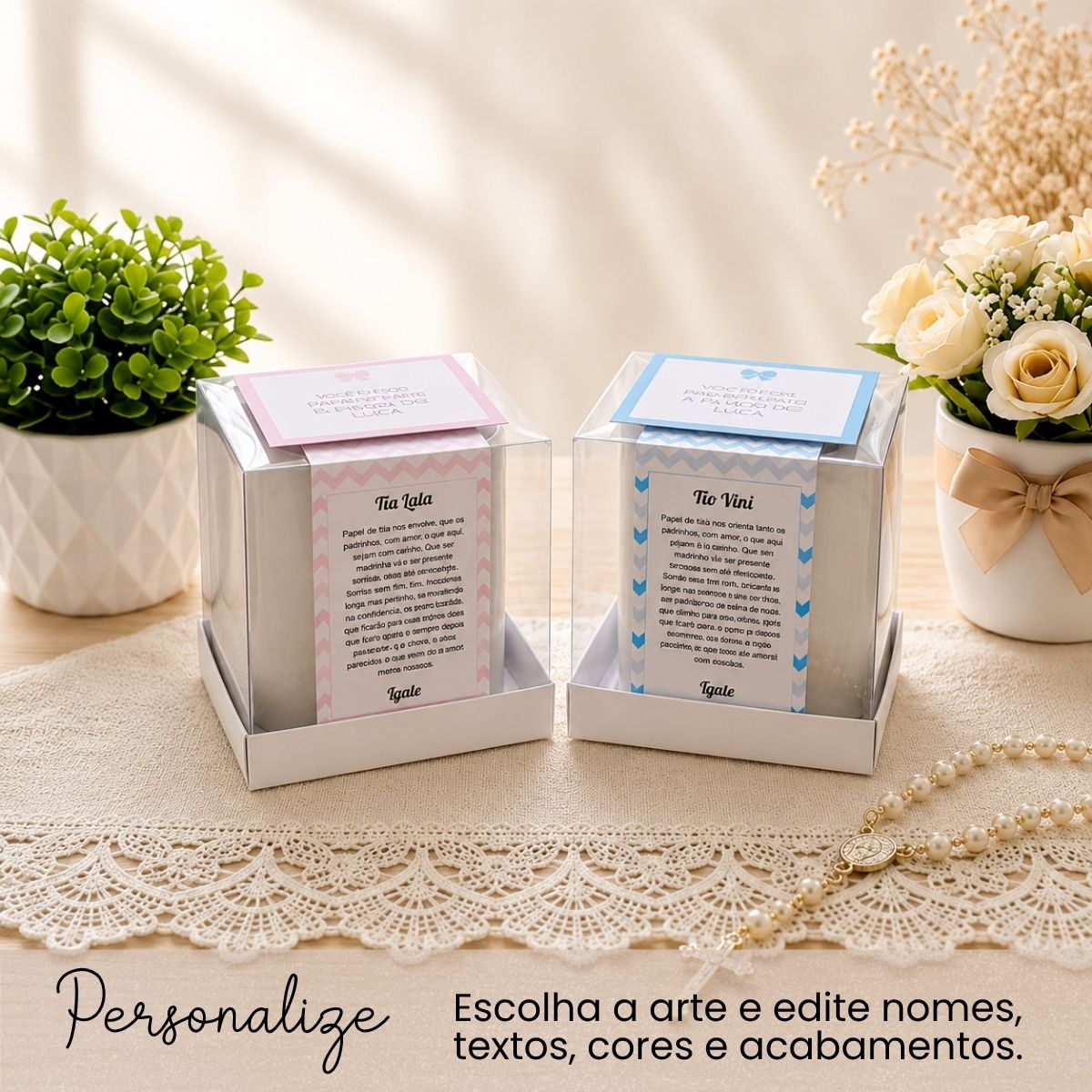 Convite Padrinhos de Batismo Acetato (02 un) Convite Padrinhos de Batismo Acetato (02 un)