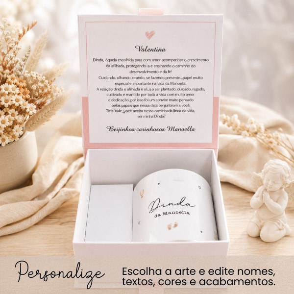 Convite para Padrinho ou Madrinha de Batismo Personalizado Convite para Padrinho ou Madrinha de Batismo Personalizado