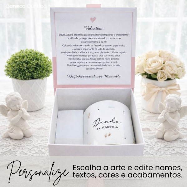 Convite para Padrinho ou Madrinha de Batismo Personalizado Convite para Padrinho ou Madrinha de Batismo Personalizado