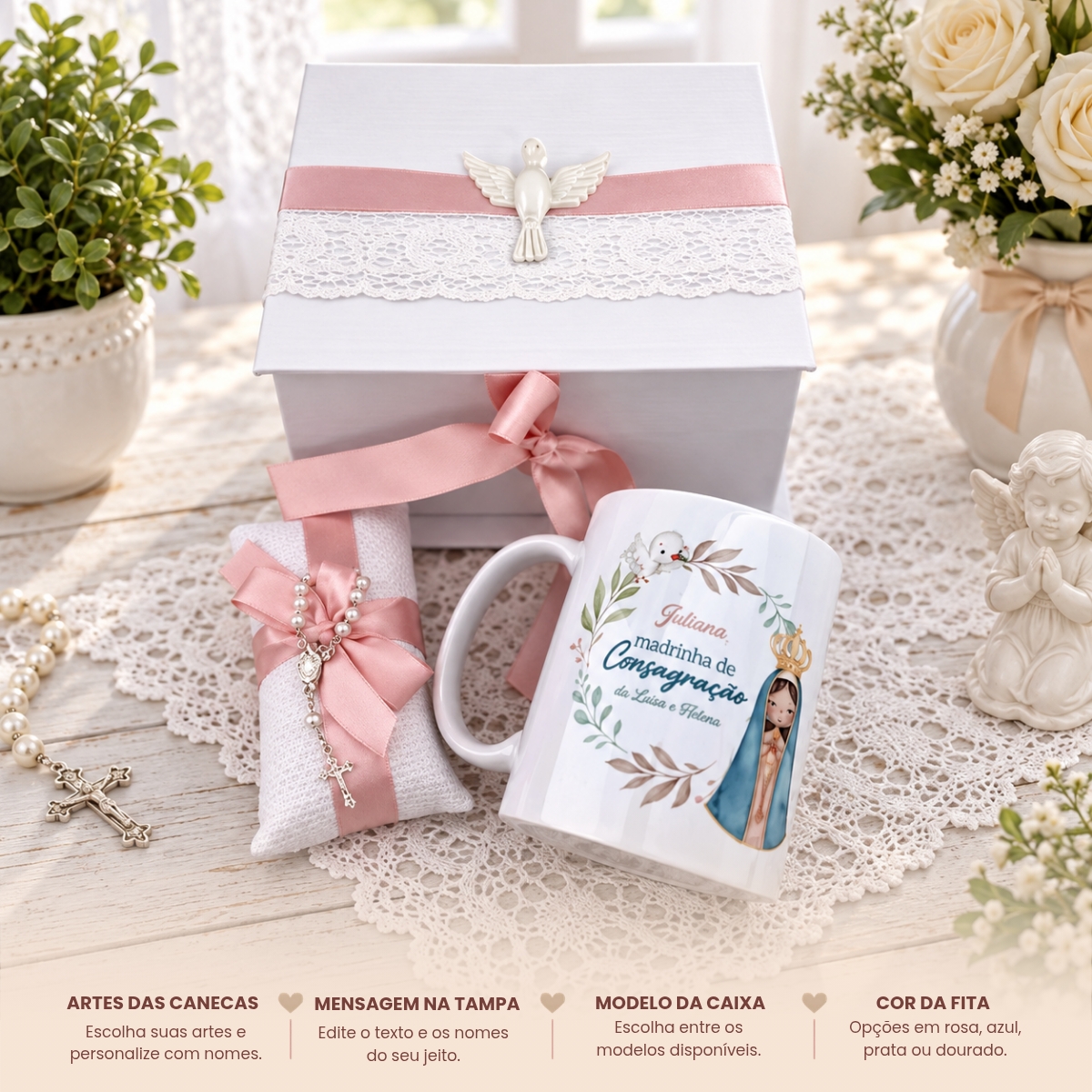 Convite para Padrinho ou Madrinha de Batismo Mini Terço Convite para Padrinho ou Madrinha de Batismo Mini Terço