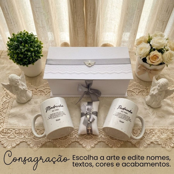 Convite Consagração Canecas, Almofada e Terço Convite Consagração Canecas, Almofada e Terço