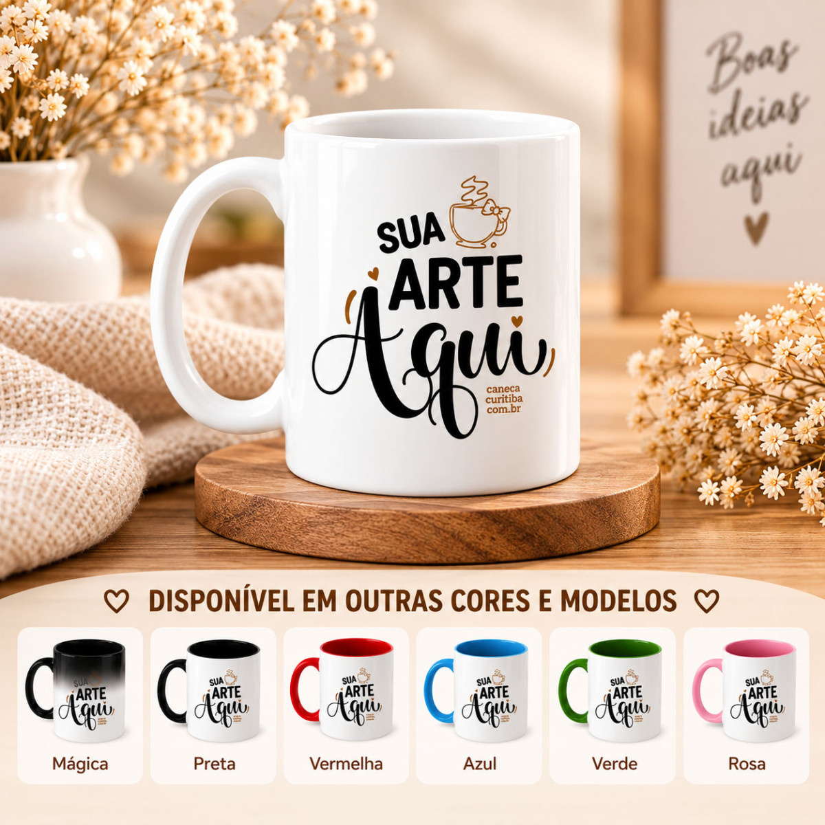 Caneca de Cerâmica Premium Personalize com sua Foto ou Frase