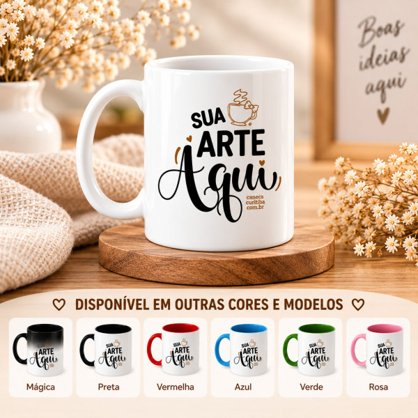 Caneca de Cerâmica Premium Personalize com sua Foto ou Frase