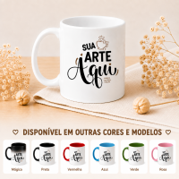 Caneca de Cerâmica Premium Personalize com sua Foto ou Frase