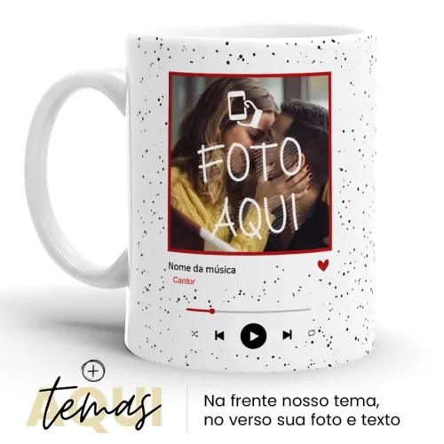Caneca Personalizada com Foto e Música Spotify