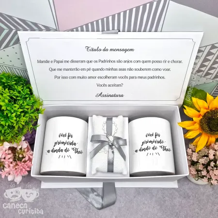 Caixa Convite Padrinhos Batismo 