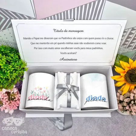 Caixa Convite Padrinhos Batismo 