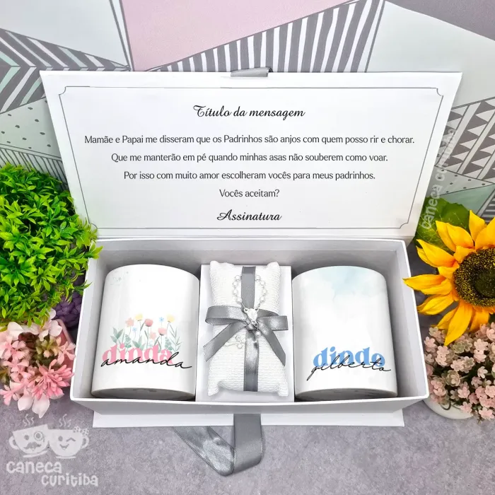 Caixa Convite Padrinhos Batismo 