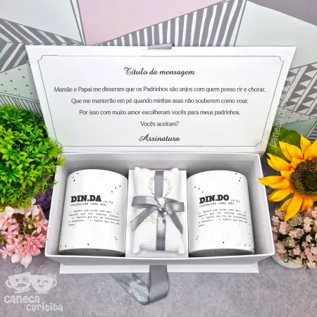 Caixa Convite Padrinhos Batismo 