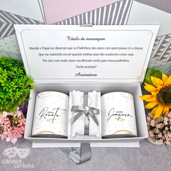 Caixa Convite Padrinhos Batismo 