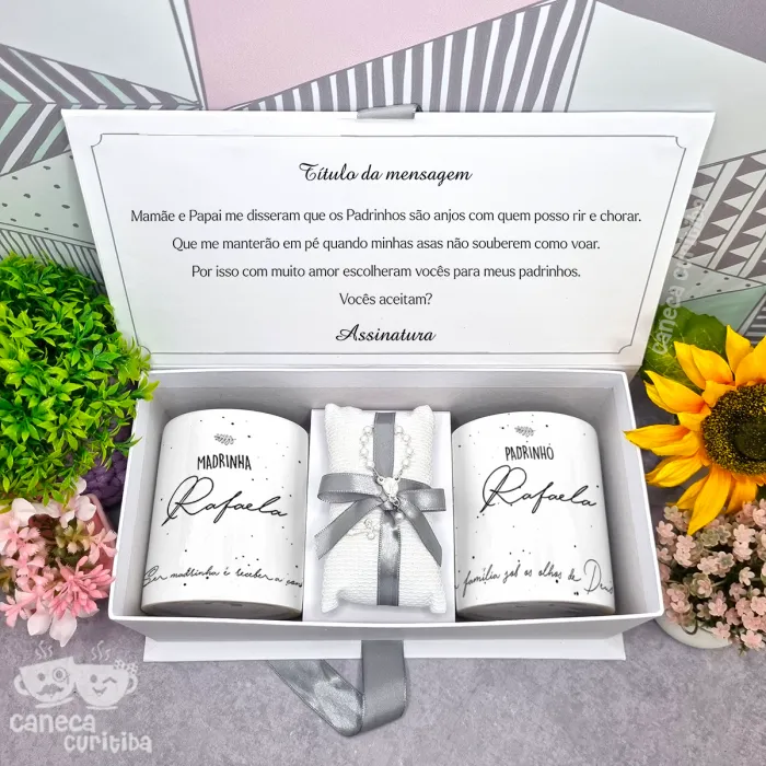 Caixa Convite Padrinhos Batismo 