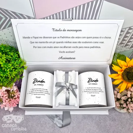 Caixa Convite Padrinhos Batismo 