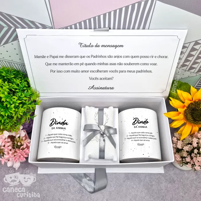 Caixa Convite Padrinhos Batismo 