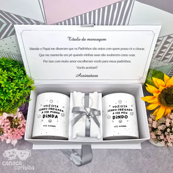 Caixa Convite Padrinhos Batismo 