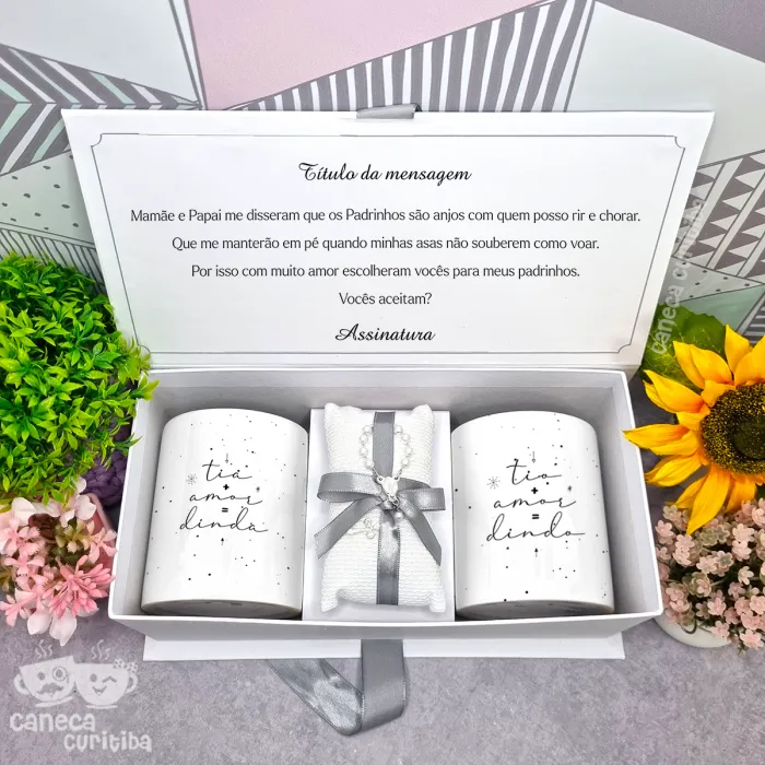 Caixa Convite Padrinhos Batismo 