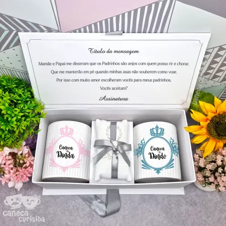 Caixa Convite Padrinhos Batismo 