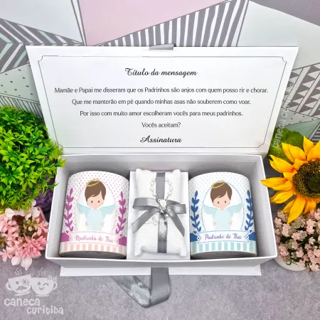 Caixa Convite Padrinhos Batismo 