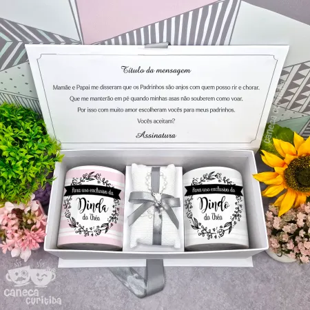 Caixa Convite Padrinhos Batismo 