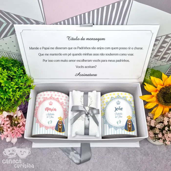 Caixa Convite Padrinhos Batismo 