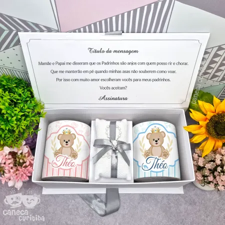 Caixa Convite Padrinhos Batismo 