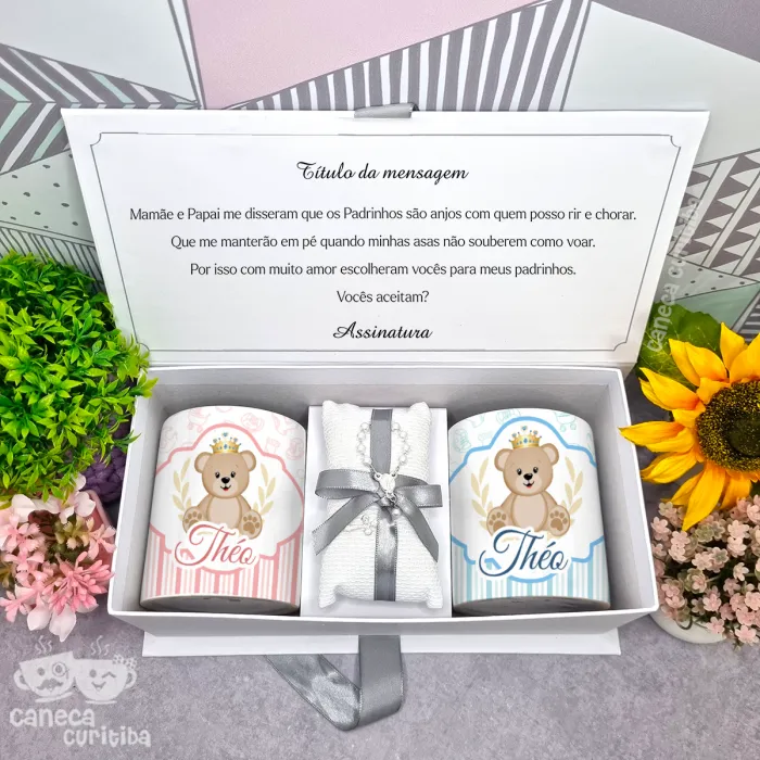 Caixa Convite Padrinhos Batismo 