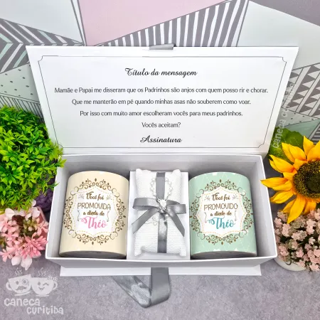 Caixa Convite Padrinhos Batismo 