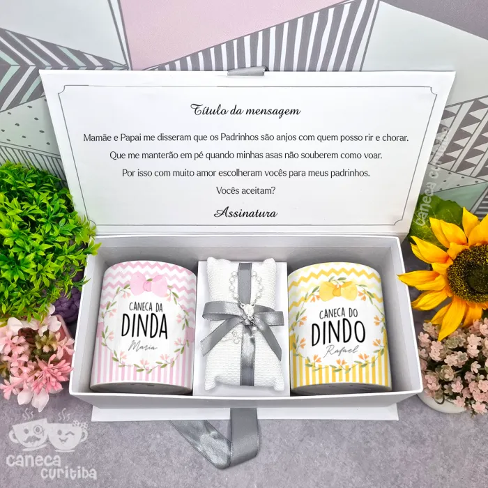 Caixa Convite Padrinhos Batismo 