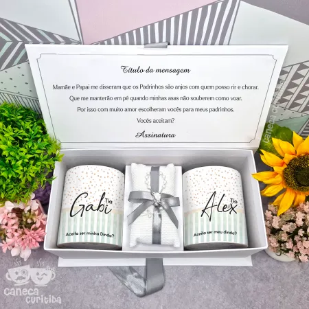 Caixa Convite Padrinhos Batismo 