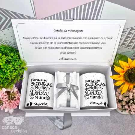 Caixa Convite Padrinhos Batismo 