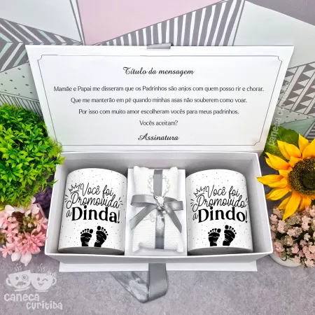 Caixa Convite Padrinhos Batismo 