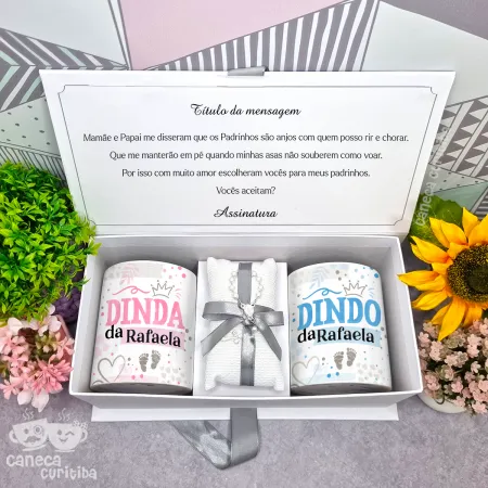 Caixa Convite Padrinhos Batismo 