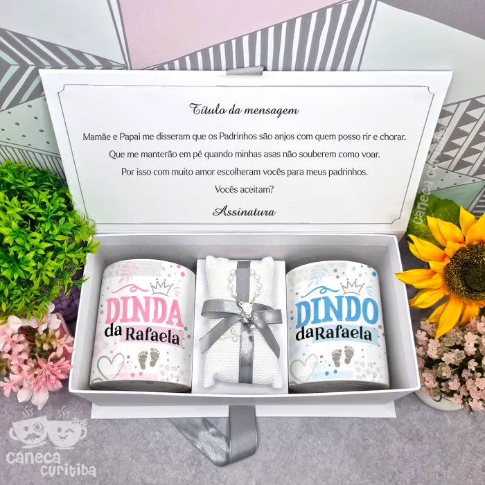 Caixa Convite Padrinhos Batismo 