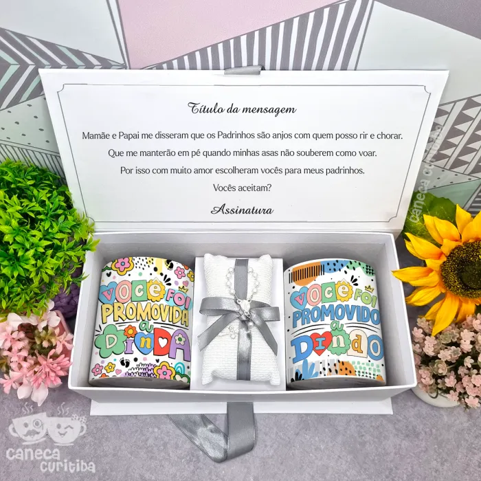 Caixa Convite Padrinhos Batismo 