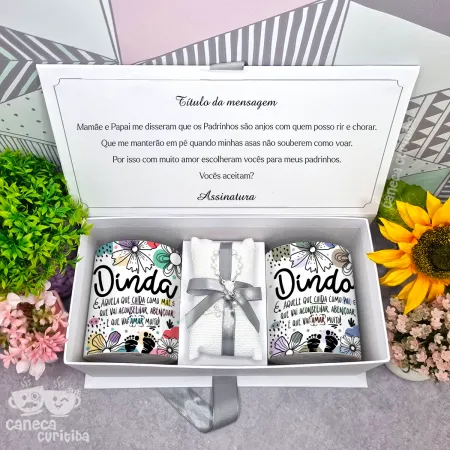 Caixa Convite Padrinhos Batismo 