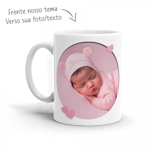 Mod.: 003 - Caneca Personalizada Nascimento bebê com foto