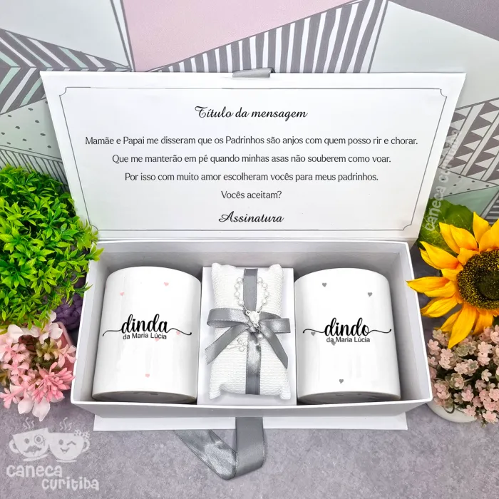 Caixa Convite Padrinhos Batismo 