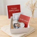 Caixinha Presente com Chaveiro Coração com Foto