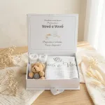 Caixa Revelação Gravidez para Vovó e Vovô Prata Pronta Entrega