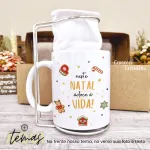 Kit Caneca Personalizada com Mini coador (Natal)