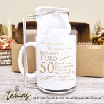 Kit Caneca Personalizada com Mini coador (Bodas)