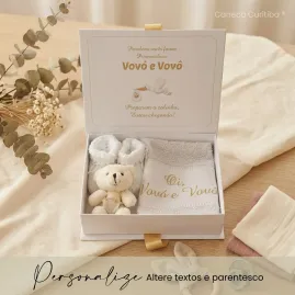 Caixa Revelação Gravidez para Avós com Toalhinha, Ursinho e... Caixa Revelação Gravidez para Avós com Toalhinha, Ursinho e...