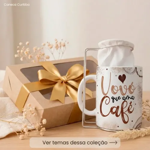 Kit Presente Caneca Personalizada com Mini Coador (Avós)