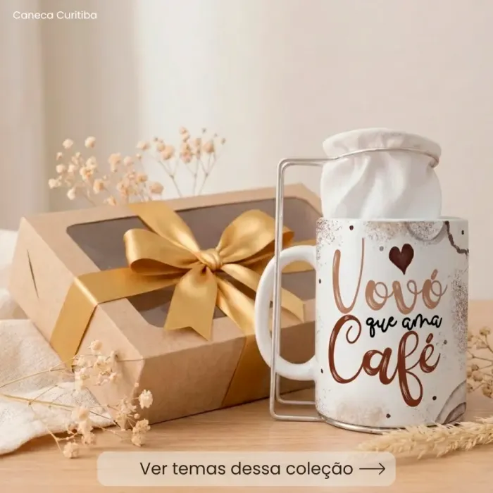 Kit Presente Caneca Personalizada com Mini Coador (Avós)