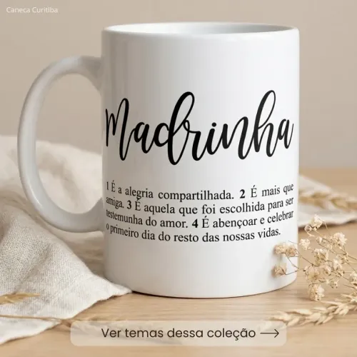 Caneca Madrinha de Casamento Personalizada