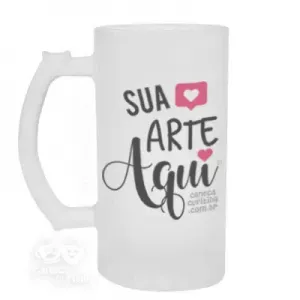 Caneca Vidro 475 ml Personalizada