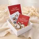 Caixinha Chaveiro Coração duplo aberto com Foto