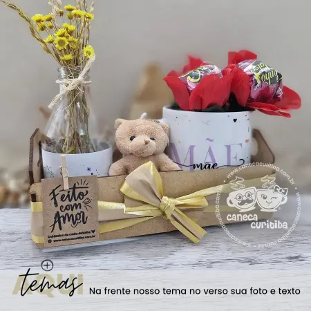Caixotinho MDF com Caneca Personalizada Mãe