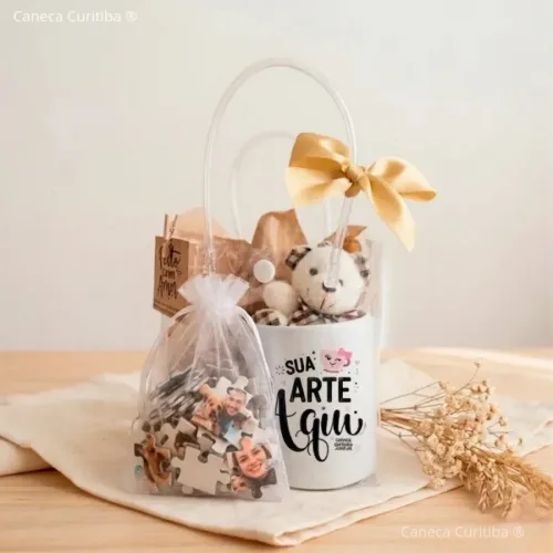 Kit Presente com Caneca Personalizada e Quebra-Cabeça com Fo...