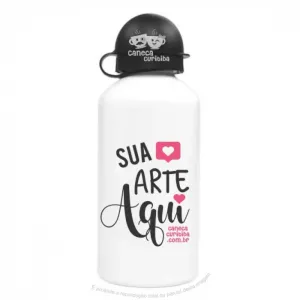 Garrafa Alumínio Branca 300ml Personalizada
